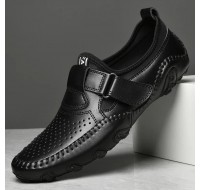 Genuine Leather Casual Men Hollow Out Shoes