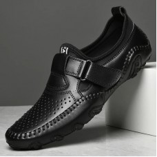 Genuine Leather Casual Men Hollow Out Shoes