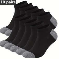 Men's Fashion Cotton Breathable Comfortable Ankle Socks 10 Pairs