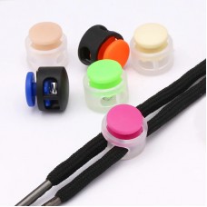 7MM Double Hole Color Plastic Spring Shoelace Button