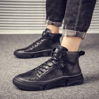 Men Boots Fashion Casual High Top Shoes British Sports Shoes