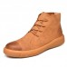 Men's Boots Large Size Leather High-top Shoes Male Velvet Boots