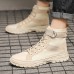 Men's Shoes Autumn Retro Boots Short Boots Male Canvas High-top Sneakers