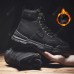 Retro Style Men's Tooling Boots Trend Warm High-top Cotton Shoes