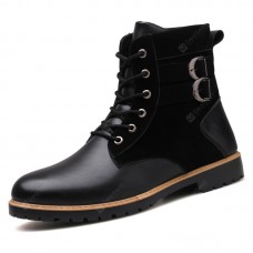 Winter Outdoor Fashion Casual Plus Velvet High-top Men's Boots Shoes