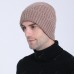 Autumn And Winter Knit Cap Wild Ripple Warm Sleeves Men's Plus Velvet Wool Ear Ear Hat