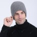 Autumn And Winter Knit Cap Wild Ripple Warm Sleeves Men's Plus Velvet Wool Ear Ear Hat