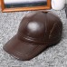 Baseball Cap Men's Autumn Winter Warm Ear Ear Cow Leather Duck Ti Cap Outdoor Sunshade Haining Leather Hat