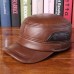 Factory Haining Leather Hat Autumn And Winter Men's Landscaping Flat Duck Tongue Warm Sand