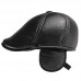 Fashion PU Leather Beret Warm Solid Color Leisure Hat