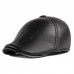 Fashion PU Leather Beret Warm Solid Color Leisure Hat