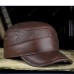 Haining Leather Cap Splicing Stretch Adjustable Head Layer Leather Tongue Cap Warm Ear Winter Hat