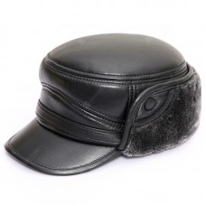 Haining Skin Hat Sheep Skin Duck Tongue Ear Winter Hat Men's Winter Flat Top Leather Hat